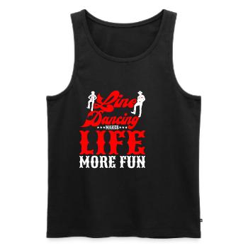 Line Dancing Makes Life More Fun - Men's Premium Organic Tank Top - black - Front - AI Model Male 178 light (178cm)