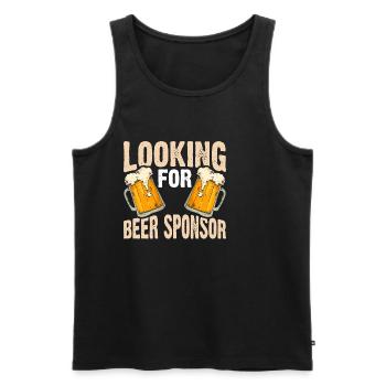 À la recherche d’un sponsor de bière 3 - Débardeur bio Premium Homme - noir - Devant - Michal (187cm)