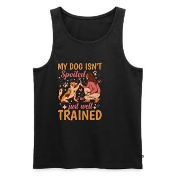 My Dog Isn't Spoiled, I'm Just Well Trained 2 - Men's Premium Organic Tank Top - black - Front - Michal (187cm)
