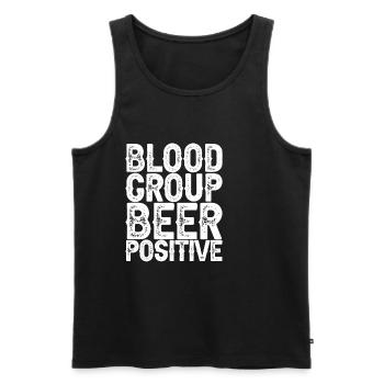 Blood Group Beer Positive 3 - Men's Premium Organic Tank Top - black - Front - AI Model Male 178 light (178cm)