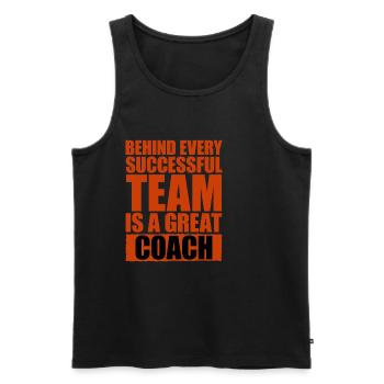 Behind Every Successful Team Is A Great Coach 4 - Men's Premium Organic Tank Top - black - Front - AI Model Male 178 light (178cm)