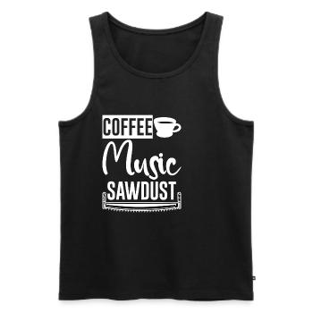 Coffee Music Sawdust 2 - Men's Premium Organic Tank Top - black - Front - Michal (187cm)