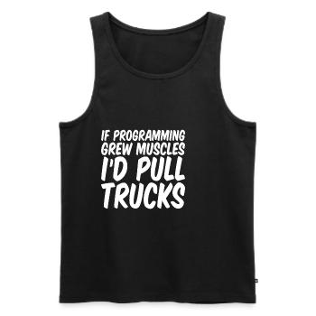 If Programming Grew Muscles, I'd Pull Trucks - Men's Premium Organic Tank Top - black - Front - AI Model Male 178 light (178cm)