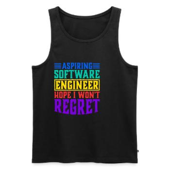 Aspiring Software Engineer, Hope I Won't Regret - Men's Premium Organic Tank Top - black - Front - Michal (187cm)