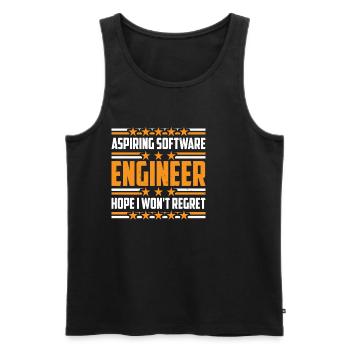 Aspiring Software Engineer, Hope I Won't Regret 3 - Men's Premium Organic Tank Top - black - Front - Michal (187cm)