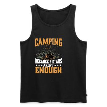 Camping Because 5 Stars Aren't Enough 2 - Men's Premium Organic Tank Top - black - Front - AI Model Male 178 light (178cm)