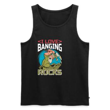 I Love Banging Rocks 2 - Männer Premium Bio Tank Top - Schwarz - Vorne - AI Model Male 178 light (178cm)