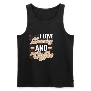 I Love Dancing And Coffee - Men's Premium Organic Tank Top - black - Front - Michal (187cm)