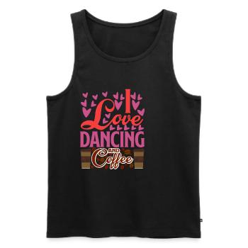 I Love Dancing And Coffee 2 - Men's Premium Organic Tank Top - black - Front - Michal (187cm)