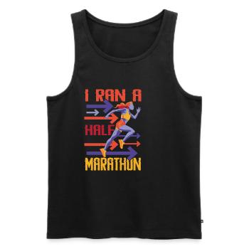 I Ran A Half Marathon - Männer Premium Bio Tank Top - Schwarz - Vorne - AI Model Male 178 light (178cm)