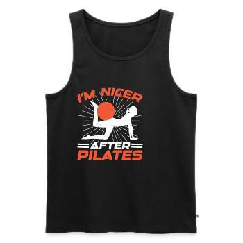 I'm Nicer After Pilates 2 - Männer Premium Bio Tank Top - Schwarz - Vorne - Michal (187cm)