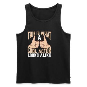 This Is What A Cool Actor Looks Alike - Men's Premium Organic Tank Top - black - Front - AI Model Male 178 light (178cm)