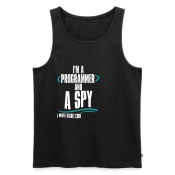 I'm A Programmer And A Spy, I Write Secret Code 2 - Männer Premium Bio Tank Top - Schwarz - Vorne - AI Model Male 178 light (178cm)