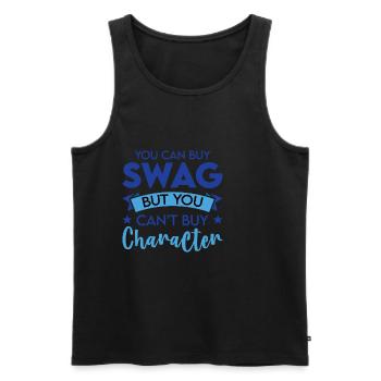 You Can Buy Swag But You Can't Buy Character 2 - Männer Premium Bio Tank Top - Schwarz - Vorne - AI Model Male 178 light (178cm)