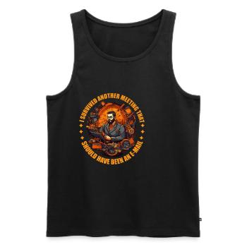 Survived A Meeting That Should Have Been A Mail 47 - Men's Premium Organic Tank Top - black - Front - AI Model Male 178 light (178cm)