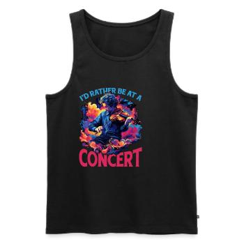 Je préfère être à un concert 9 - Débardeur bio Premium Homme - noir - Devant - Michal (187cm)