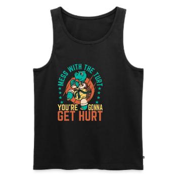 Mess With The Turt, You're going to Get Hurt 6 - Men's Premium Organic Tank Top - black - Front - Michal (187cm)