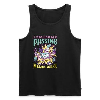 I Survived Her Passing Nursing School 26 - Men's Premium Organic Tank Top - black - Front - Michal (187cm)