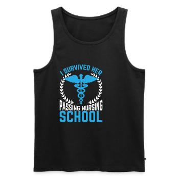 I Survived Her Passing Nursing School 27 - Men's Premium Organic Tank Top - black - Front - Michal (187cm)