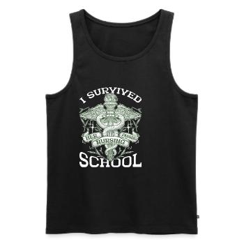 I Survived Her Passing Nursing School 28 - Men's Premium Organic Tank Top - black - Front - Michal (187cm)