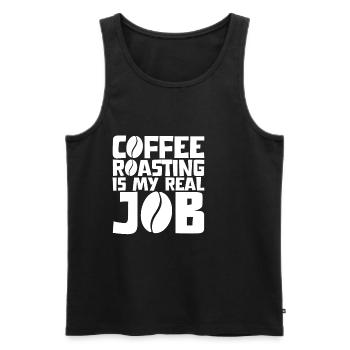La torréfaction du café est mon vrai travail - Débardeur bio Premium Homme - noir - Devant - AI Model Male 178 light (178cm)