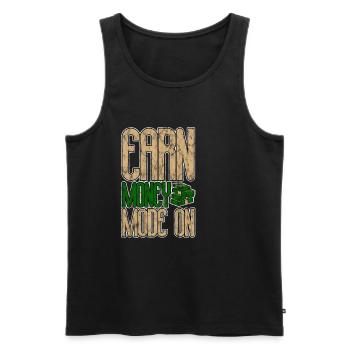Earn Money Mode On 3 - Männer Premium Bio Tank Top - Schwarz - Vorne - AI Model Male 178 light (178cm)