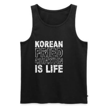Korean Fried Chicken Is Life 3 - Men's Premium Organic Tank Top - black - Front - Michal (187cm)