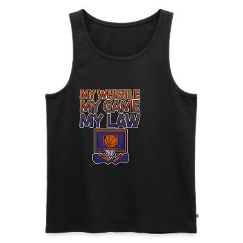 My Whistle My Game My Law 4 - Men's Premium Organic Tank Top - black - Front - AI Model Male 178 light (178cm)