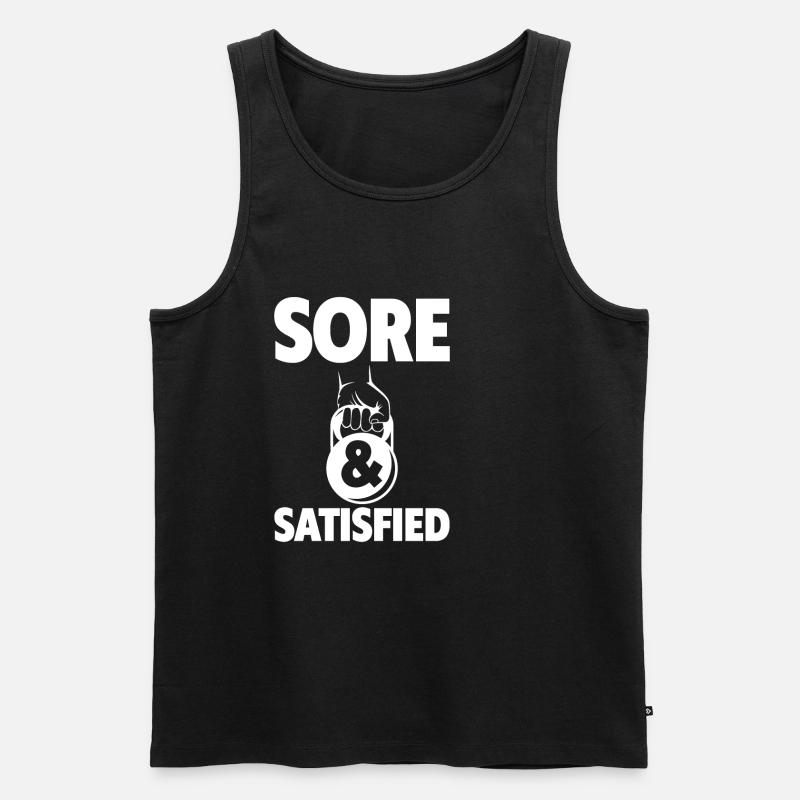 Sore And Satisfied 4 - Männer Premium Bio Tank Top - Schwarz