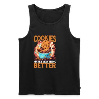 Les cookies améliorent tout 8 - Débardeur bio Premium Homme - noir - Devant - Michal (187cm)