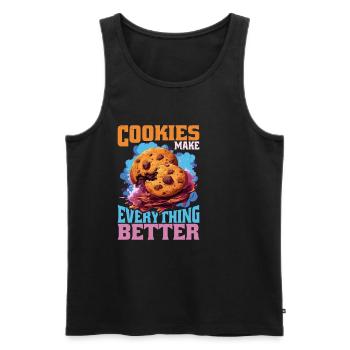 Les cookies rendent tout meilleur 9 - Débardeur bio Premium Homme - noir - Devant - Michal (187cm)