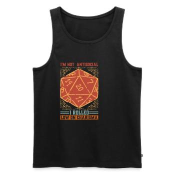 I'm Not Antisocial, I Rolled Low On Charisma 10 - Men's Premium Organic Tank Top - black - Front - AI Model Male 178 light (178cm)