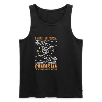 I'm Not Antisocial, I Rolled Low On Charisma 9 - Men's Premium Organic Tank Top - black - Front - AI Model Male 178 light (178cm)
