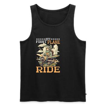 My First Plane Ride 58 - Männer Premium Bio Tank Top - Schwarz - Vorne - AI Model Male 178 light (178cm)