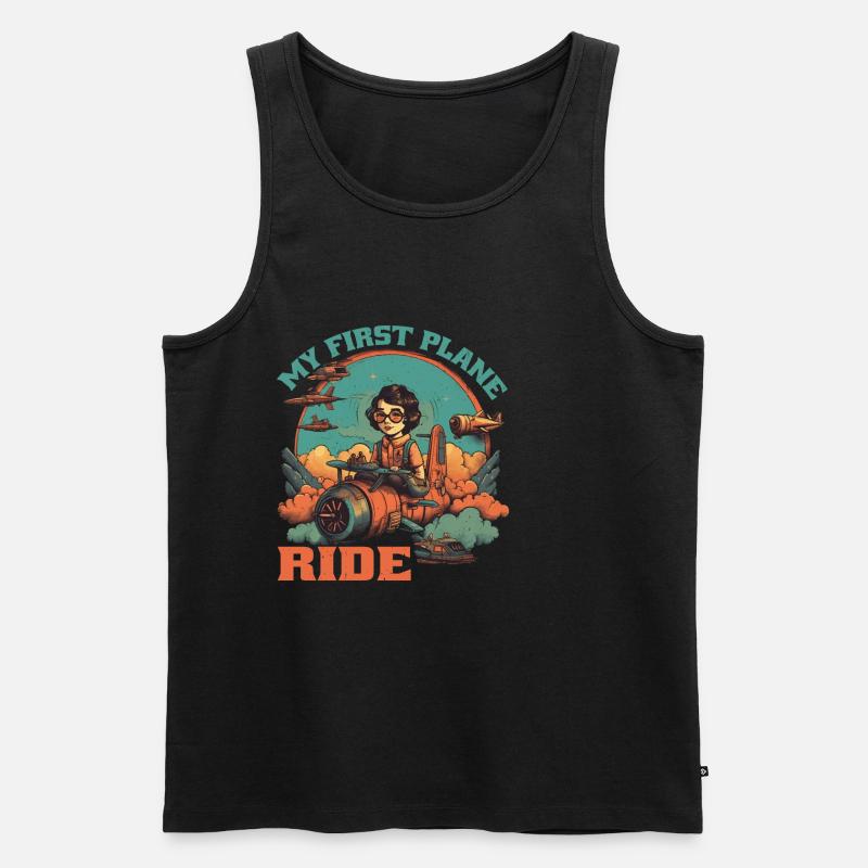 My First Plane Ride 59 - Männer Premium Bio Tank Top - Schwarz