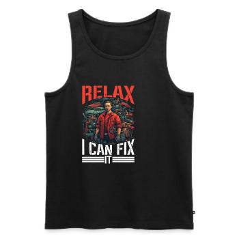 Relax I Can Fix It 19 - Men's Premium Organic Tank Top - black - Front - Michal (187cm)