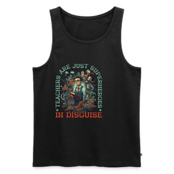 Teachers Are Just Superheroes In Disguise 22 - Männer Premium Bio Tank Top - Schwarz - Vorne - Michal (187cm)