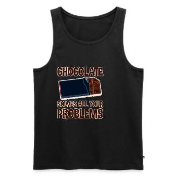 Chocolate Solves All Your Problems - Männer Premium Bio Tank Top - Schwarz - Vorne - Michal (187cm)