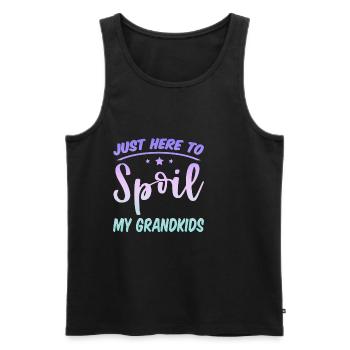 Here To Spoil My Grandkids 4 - Männer Premium Bio Tank Top - Schwarz - Vorne - Michal (187cm)