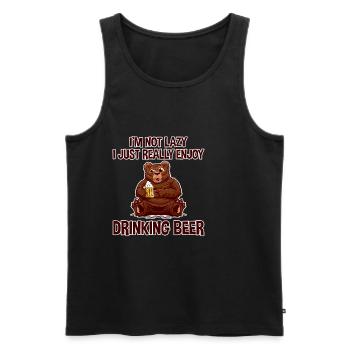 I Really Enjoy Drinking Beer 2 - Men's Premium Organic Tank Top - black - Front - Michal (187cm)