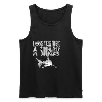 I Was Fighting A Shark 2 - Männer Premium Bio Tank Top - Schwarz - Vorne - Michal (187cm)