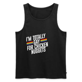 Je Suis Totalement Gay Pour Des Nuggets De Poulet 2 - Débardeur bio Premium Homme - noir - Devant - AI Model Male 178 light (178cm)