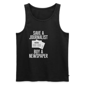 Save A Journalist, Buy A Newspaper 2 - Men's Premium Organic Tank Top - black - Front - AI Model Male 178 light (178cm)