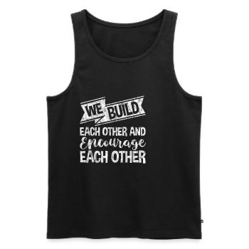 We Build Each Other And Encourage Each Other 3 - Männer Premium Bio Tank Top - Schwarz - Vorne - AI Model Male 178 light (178cm)