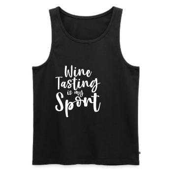 Wine Tasting Is My Sport - Men's Premium Organic Tank Top - black - Front - AI Model Male 178 light (178cm)
