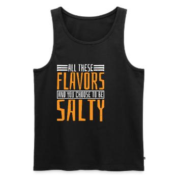Toutes ces saveurs et vous choisissez d’être salé 10 - Débardeur bio Premium Homme - noir - Devant - Michal (187cm)