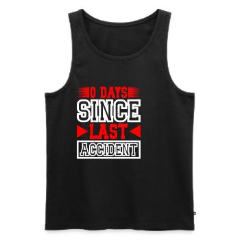 0 Days Since Last Accident 18 - Männer Premium Bio Tank Top - Schwarz - Vorne - Michal (187cm)