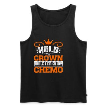 Hold My Crown While I Finish My Chemo 73 - Men's Premium Organic Tank Top - black - Front - AI Model Male 178 light (178cm)