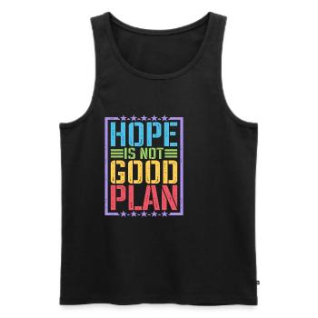 Hope Is Not Good Plan 5 - Men's Premium Organic Tank Top - black - Front - Michal (187cm)