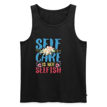 Self Care Is Not Selfish 4 - Men's Premium Organic Tank Top - black - Front - AI Model Male 178 light (178cm)
